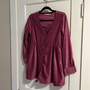 Soft Surroundings Rose Pink Textured Button Jacket Regency Cottagecore XS